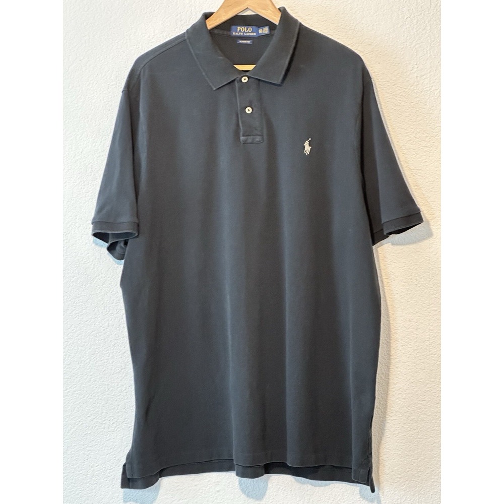 Polo Ralph Lauren Mens Classic Fit Short Sleeve Polo Shirt Black XL Logo
